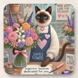 Porta-copo Florista de Gato com Flores para Dia de as mães de