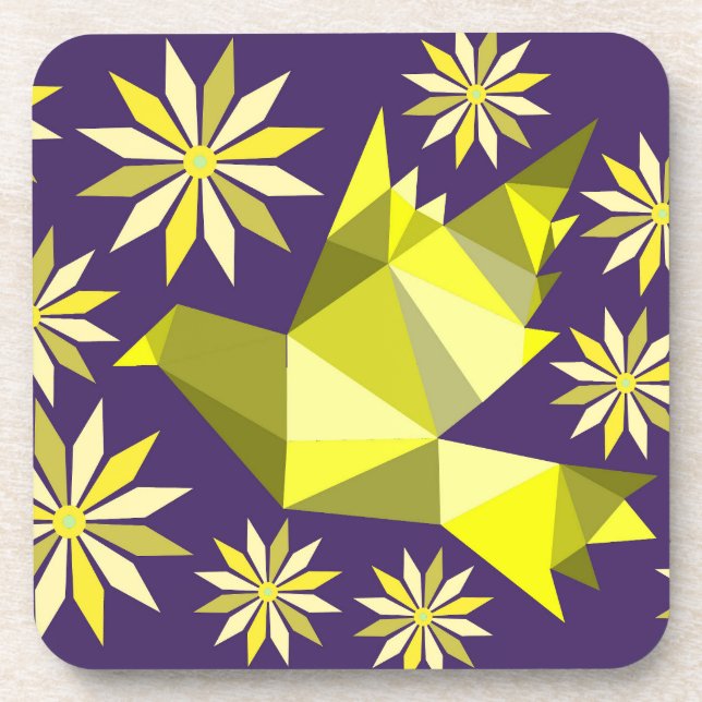 PORTA-COPO FLOWER BIRD BEVERAGE COSTER (Frente)