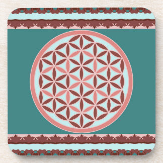 Porta-copo "Flower of Life – Pastel & Earthy Harmony"