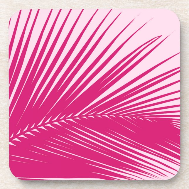 Porta-copo Folha de palma - rosa magenta (Frente)
