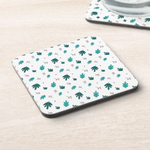 Porta-copo Folhas de Árvore Evergreen e Berries Red Holly