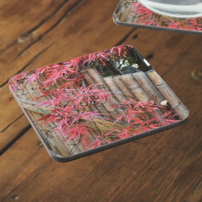 Porta-copo Folhas de Carteiro Vermelho Japonês e Cerca de Bam (In Situ)