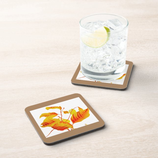 Porta-copo Folhas de madeira em Portas copos (Lado Direito)