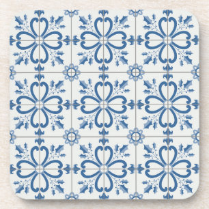 Porta-copo Folhas de Natal e azulejos de flores