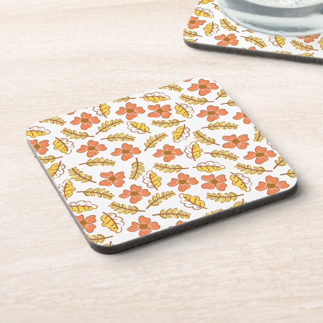 Porta-copo Folhas Quentes de outono com Flores (Left Side)