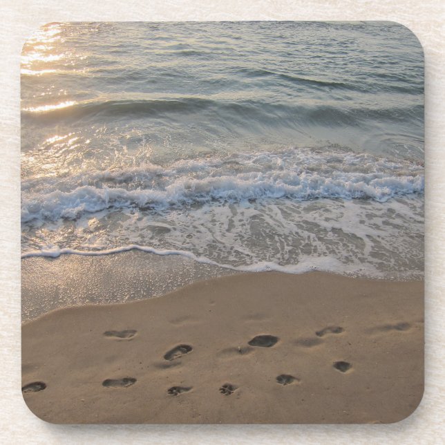Porta-copo Footprints in the Sand (Frente)