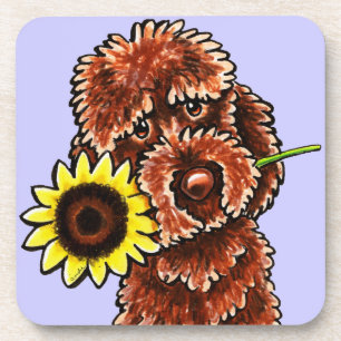 Porta-copo Fora-Trela ensolarada Art™ de Labradoodle do