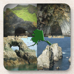 Porta-copo Formações de rock e cavernas na colagem do Alasc