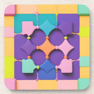 Porta-copo Formas Coloridas de Design de Padrão Geométrico