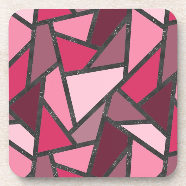 Porta-copo Formas de vidro cor-de-rosa (Frente)