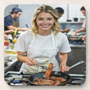 Porta-copo Foto de Bacon Cozinhando Personalizar