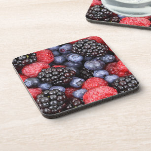 Porta-copo Foto de perto de frutas vermelhas misturadas de ve