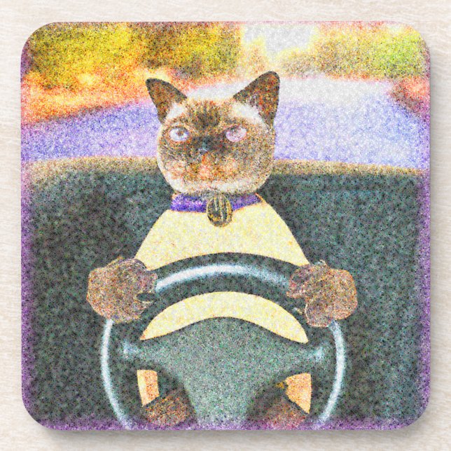 Porta-copo Foto "Feline Driver". Compre agora (Frente)