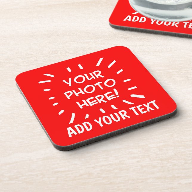 Porta-copo Foto personalizada e texto (Left Side)