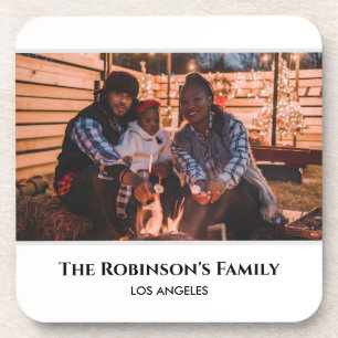 Porta-copo Foto personalizada em quadro branco com texto