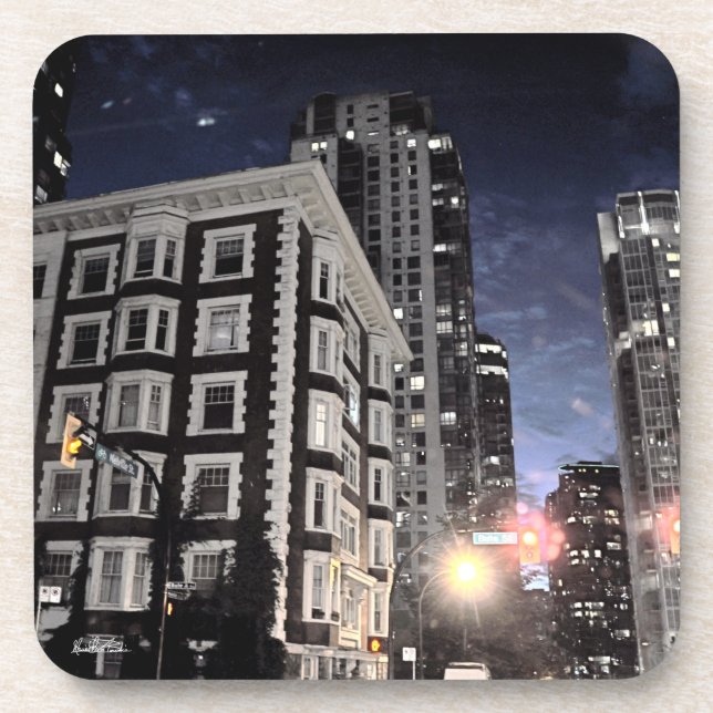 Porta-copo fotografia de cidade a noite (Frente)