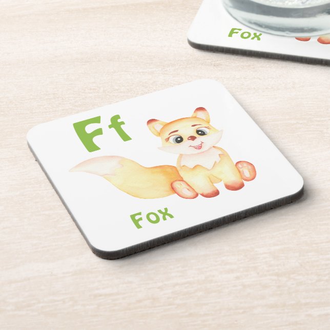 Porta-copo Fox personalize ABC: Carta F - Adicione seu nome (Left Side)