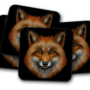 Porta-copo Fox Wildlife Animal Retrato Conjunto de Portas c