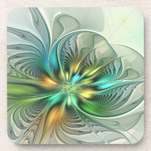 Porta-copo Fractal de Flor Moderna de Fantasy Abstrato