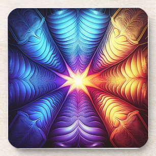 Porta-copo Fractal Lyapunov Azul Amarelo Roxo