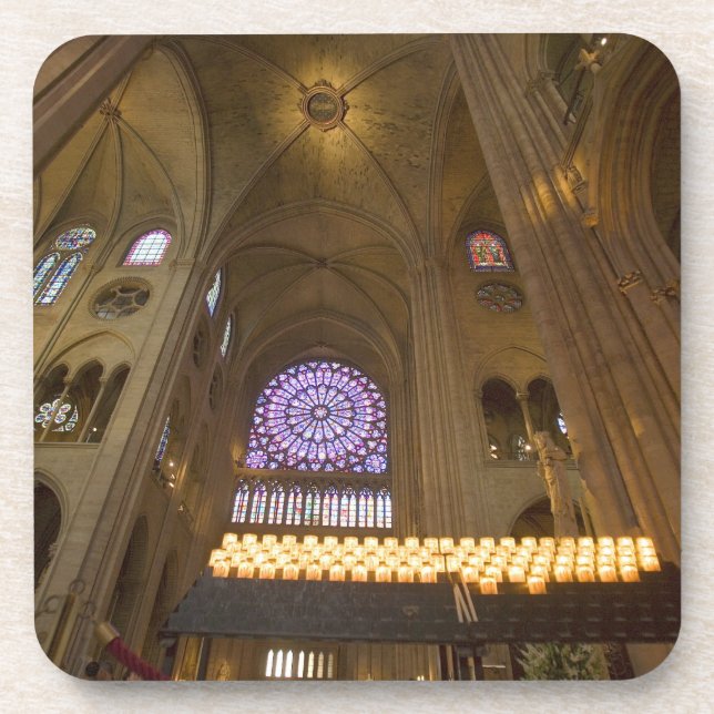 Porta-copo França, Paris. Interior da Catedral de Notre Dame. (Frente)