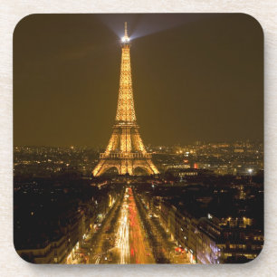 Porta-copo França, Paris. Vista noturna da Torre Eiffel