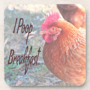 Porta-copo Frango Eu faço cocô Café Engraçado Humor