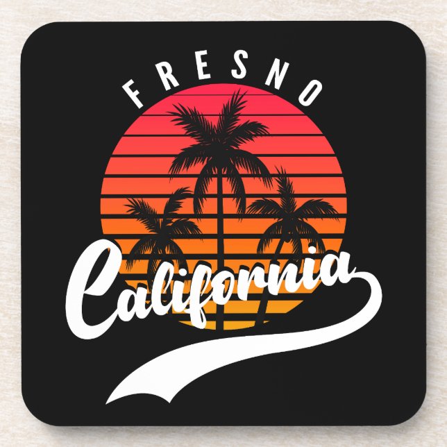 Porta-copo Fresno Retro Sunset Bebida Coaster (Frente)
