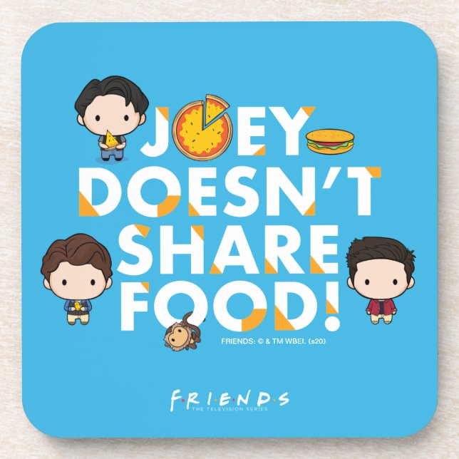 Porta-copo FRIENDS™ | Joey Não Divide Comida Chibi (Frente)