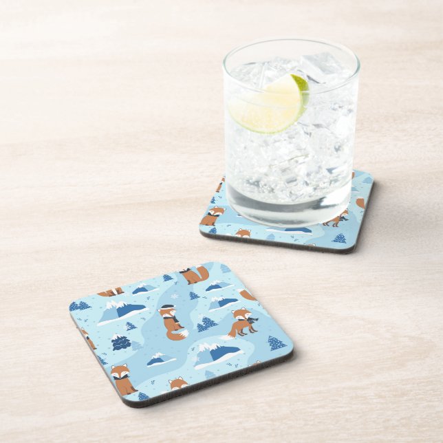 Porta-copo Frosty Winter Foxes (Lado Direito)