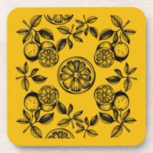 Porta-copo Fruta de Impressão de de Citrinos Botânicos Vintag