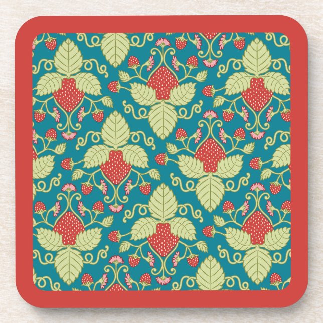 Porta-copo Fruta de Morango Vermelho, Brilhantes e Caçadores (Frente)