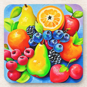 Porta-copo Fruta vibrante e vida estática