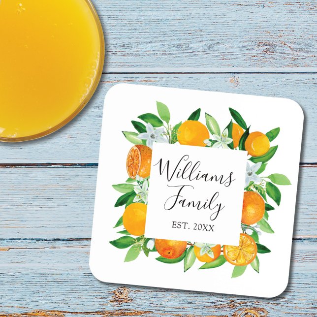 Porta-copo Frutas e Flores de Laranja Elegantes Floral de Ver (In situ)