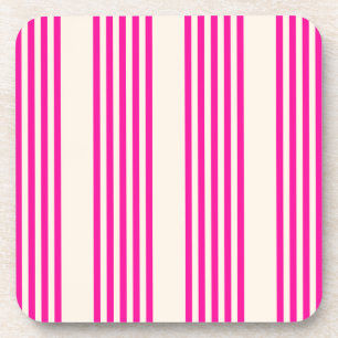 Porta-copo Fuchsia e beige cinco listras padrão