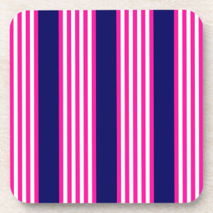 Porta-copo Fuchsia e padrão de cinco faixas brancas com azul