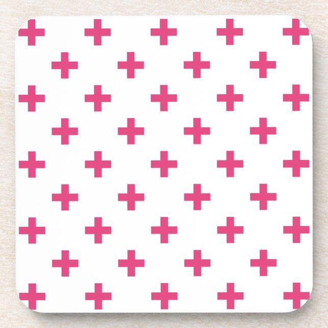 Porta-copo Fuchsia polka cruza em branco (Frente)