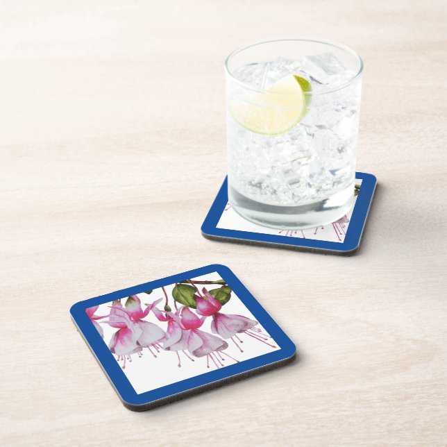 Porta-copo "Fuchsias Festivas" num conjunto de Portas copos (Lado Direito)