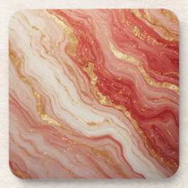 Porta-copo Fundo Abstrato de Mármore Dourado com Redemoinhos 