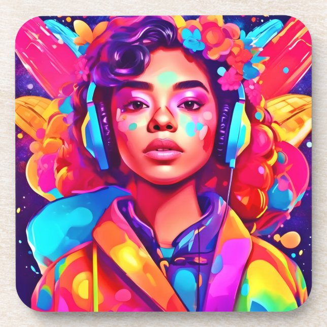 Porta-copo Funky Lady Digital Trabalho de arte (Frente)