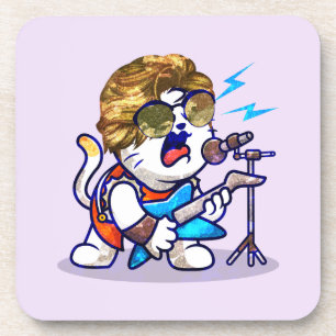 Porta-copo Funky Rockstar Cat - Gatinho Legal do Lover Música