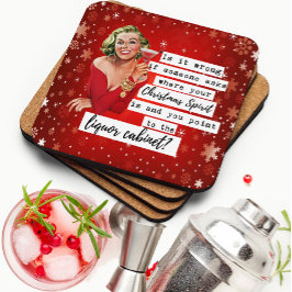 Porta-copo Funny Christmas Coaster Best Friend Liquor Cabinet