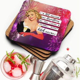 Porta-copo Funny Christmas Coaster Retro Best Friend NYE