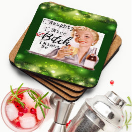 Porta-copo Funny Christmas Coaster Retro Best Friend Santa