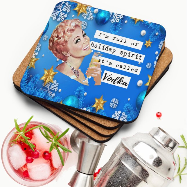Porta-copo Funny Christmas Coaster Retro Best Friend Spirit (Criador carregado)