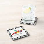 Porta-copo Funny Dinosaur Birthday garoto de corridas<br><div class="desc">Bonito Dinossauro de Corrida de Aniversário Menino</div>