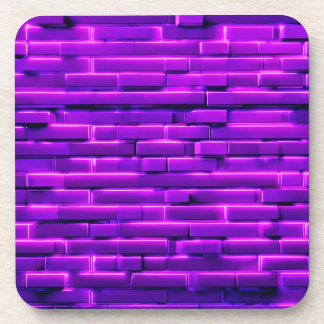 Porta-copo Futurística Neon Brick Wall Design (Frente)