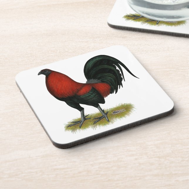 Porta-copo Galo Vermelho Preto BB Jogo Americano (Left Side)