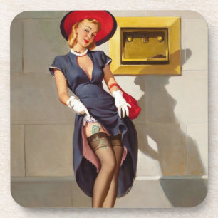 Porta-copo Garota Pin-Up Retro