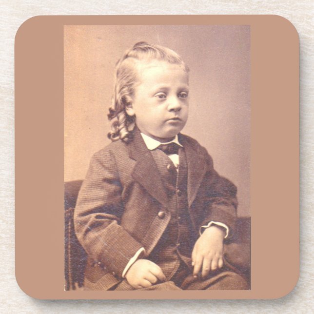 Porta-copo Garoto vitoriano com penteado infeliz (Frente)
